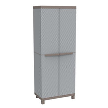 Terry, C-Rattan 2680, Armadio da Esterno Interno a 2 Ante Effetto Rattan, 3 Ripiani Interni. Materiale: Plastica, Dimensioni: 68x39x170 cm