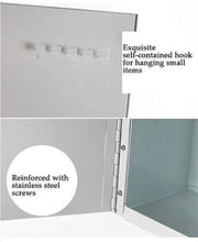 AJH Armadietto da Bagno Moderno e Minimalista Rettangolare con Specchio - Armadietto a Muro con Gancio - Specchio da toeletta