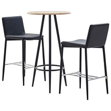 Tidyard Set 3 pz da Bar, Set Tavolino Bar, Set di Mobili per Cucina, Set Bar per la Casa, Set di Mobili da Balcone,Set Tavolo e 2 Sedie da Bar Alti, in Similpelle