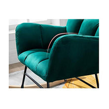 XinQing-Sedia a Dondolo Terrazza Sedia a Dondolo Divano Velvet Soggiorno Camera da Letto Sdraio Sedia Lazy Divano, Verde Scuro, 75x55x82cm
