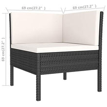 FAMIROSA Set Divani da Giardino 2 pz con Cuscini in Polyrattan Nero-0206