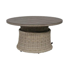Gartentraum Tavolo da Giardino Regolabile in Altezza 100cm - Rotondo - Tavolo Rotondo Refi/Beige-Taupe