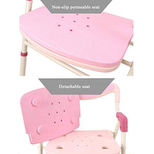 XD Sgabello da Bagno Senior Bathing Chair Pieghevole Bagno Doccia con Schienale e corrimano Sgabello Sgabello per disabili Regolabile in Altezza Sgabello con Cuscino in Schiuma Eva Rimovibile e