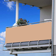 100x900cm Schermo Privacy Frangivista Balcone Frangivento Anti-UV Telo Oscurante Impermeabile Densità 200g/㎡ Giardino terrazza Recinzione Copertura con Fascette e funi/Colore Sabbia