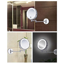 Specchio Specchio Luminoso Parete HD Specchio da Toilette Pieghevole telescopica Portatile Bagno Lente d'Ingrandimento, Specchio da Trucco Ingrandire