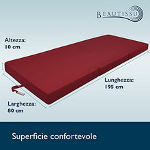 Beautissu Materasso da Campeggio Pieghevole - Materasso Pieghevole Ospiti - Campix 80x195 cm - Soffice Confortevole e Funzionale - Rosso - Materasso Traspirante in Microfibra - Lettino da Viaggio