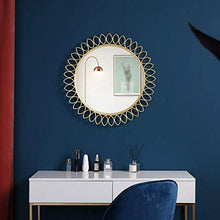 XLY Specchio d'ingresso Bagno Bagno Specchio Decorativo della Parete Wall Hanging Specchio Rotondo Specchio Camera Ferro battuto Lavandino Specchio