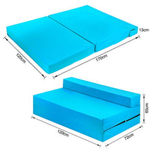 Zaffiro Sky Blue Letto Matrimoniale Z Pieghevole Sedia Ospite Letto Matrimoniale Futon Divano per Adulti e Bambini Materasso Pieghevole