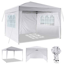 3x3 M Gazebo da Giardino Impermeabile Pieghevole Tendone Giardino con 3 Laterali - Antipioggia - Resistente ai Raggi UV (Bianco)