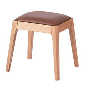 Mobili per la casa e Giardino Sgabello Imbottito con poggiapiedi in Legno di Rovere con Comodo Cuscino Sgabello Sgabello per Soggiorno/Camera da Letto - Colore Legno Ottomani da Cucina