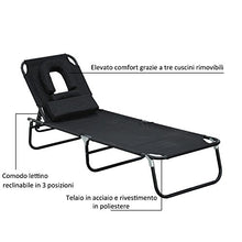 homcom Outsunny Lettino Prendisole Lettino da Giardino Lettino Relax Lettino treppiede con Apertura Frontale Grigio