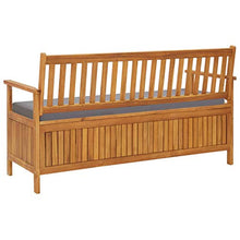 Panchina da giardino con vano portaoggetti e supporto, 148 cm, in legno di acacia