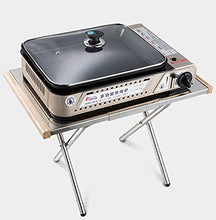 YAMMY Tavolo da Campeggio Pieghevole da 2 Pezzi Tavolo in Acciaio Inossidabile Resistente alla Temperatura Tavolo da Barbecue Portatile Tavolo da Picnic con A Ba (Sedia)