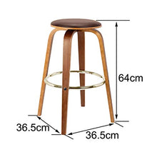 LXYPLM Sgabello Sedie Bar Barstools Contatore di Legno Solido Libero Girevole Bar Sedie Sedile, Simple Ecopelle Colazione Cucina sgabelli Alti for Kitchen Cafe Bar Arredo Bar Cucina (Color : Brown)