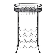 Tidyard Portabottiglie Vino da Terra per 9 Bottiglie in Metallo 46x28,5x77,5 cm,Portavino da Terra in Ferro Bttuto,Portabottiglie Vino Ferro Battuto,Portavino da Terra