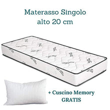 Evergreenweb - Materasso Singolo 80x190 in Aloe Vera e Waterfoam Ortopedico Alto 20 cm con Cuscino Memory Foam Gratis, Tessuto Antiacaro Effetto MASSAGGIANTE, per Tutti Letti e Reti Singoli - Offerta