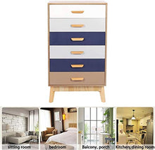 MISLD Cassettiera in Legno Camera Bagagli unità Mobili Camera da Letto Bianco (6 cassetti (Color : Natural Frame 6 Drawers)