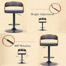 CYY Vintage Sgabelli da Bar con Schienale e Poggiapiedi-Regolabile in Altezza(0~8inch),Girevole a 360° Seduta Imbottita in Ecopelle,Cucina Bar Sedia con Base in Acciaio Cromato(Marrone)