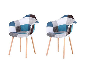N A to MUEBLES HOME, set di 2 sedie da pranzo moderne in tessuto di lino, poltrone da cucina e bancone, per il tempo libero, ricevimento, soggiorno