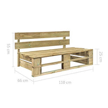 Festnight Panca Pallet da Giardino in Legno FSC Verde,Divano Pallet da Giardino Esterno in Legno,Panca 2 Posti 110 x 66 x 55 cm