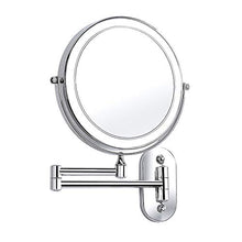 SWAWIS Specchio Ingranditore LED, Specchio da Parete per Bagno Bilaterali 7X, Specchio Trucco con Luci, Rotazione a 360° Specchio Ingranditore da Parete