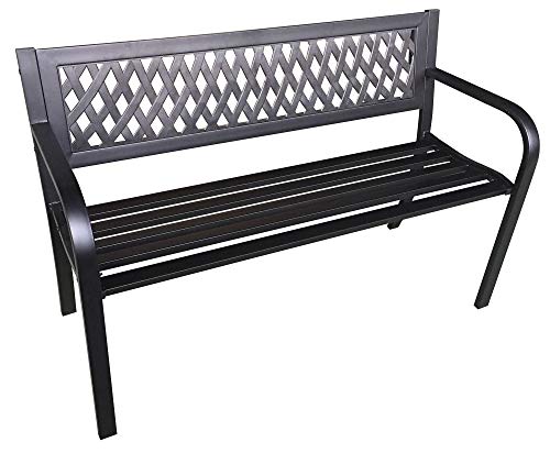 fadi Panchina da Giardino 2 Posti in Acciaio Boulevard Nera