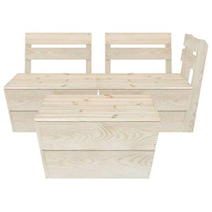 FAMIROSA Set Divani da Giardino su Pallet 3 pz in Legno Abete Impregnato-3711