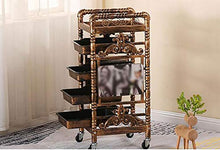 Carrelli portaoggetti Beauty Salon Tool Carrello Barber Shop Dyeing Trolley Hair Salon Retro Mensola multifunzione I will take action now