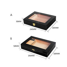 WAWAYU Portasigari, Cigar Box Legno di Cedro di Sicurezza Mini Portatile Cigar Humidor Pianoforte lacca con Finestra di visualizzazione Sigaro Casella di visualizzazione (Size : A)