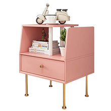 LSX-Comodino Comodino, Semplice e Moderno Piccolo Appartamento Macaron Rosa Letto Camera da Letto Armadio Aperto, Adatto for Soggiorno/Camera da Letto/Studio, 50x37x59,5 cm OYO