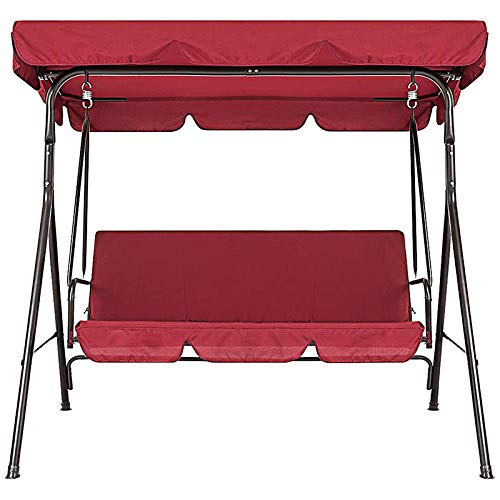 Uniquk Copertura per Sedia Un Dondolo da Terrazza 2 Pezzi/Set Sedia da Giardino Universale Antipolvere 3 Posti Copertura Esterna (Rosso)