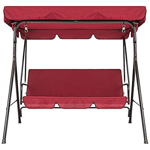 Uniquk Copertura per Sedia Un Dondolo da Terrazza 2 Pezzi/Set Sedia da Giardino Universale Antipolvere 3 Posti Copertura Esterna (Rosso)