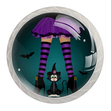Maniglie per cassetti Manopole per cassetti Manopole rotonde Confezione da 4 per armadietto, cassetti, cassettiere, cassettiere ecc. Vestito e gatto viola