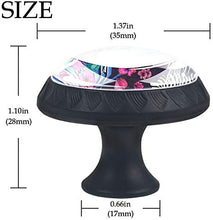 Coniglio astratto con fiore Pomelli per Porta Set di 4 Pomelli per Mobili Manopole per Cassetti Cucina Armadio Vetro