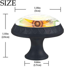 Api che volano intorno al girasole Pomelli per Porta Set di 4 Pomelli per Mobili Manopole per Cassetti Cucina Armadio Vetro