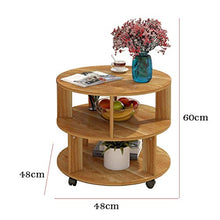 Tavolini da caffè Doppio ripiano Tavolino Rotondo Tavolino Tondo Tavolino in Materiale Ecologico in Grado di sopportare 300KG Marrone/Bianco/Beige Tavolino da Divano (Color : Brown)