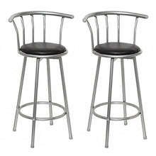 Festnight Poltroncina Imbottita Sgabello-Sedia da Cucina Bar e Pub con Schienale in Riga Pelle e Metallo Set 2 pz