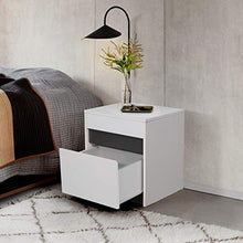 Comodino moderno con cassetto profondo spazioso spazio di archiviazione compatto comodino per camera da letto, ufficio, soggiorno, elegante armadio 45 x 39 x 49,5 cm