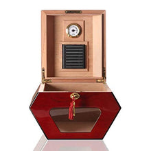 Humidor creativo sigaro armadietto da uomo confezione regalo sigaro sigaro humidor cedro custodia in legno custodia for pianoforte con igrometro umidificatore grande capacità 50 sticksred ble for uffi