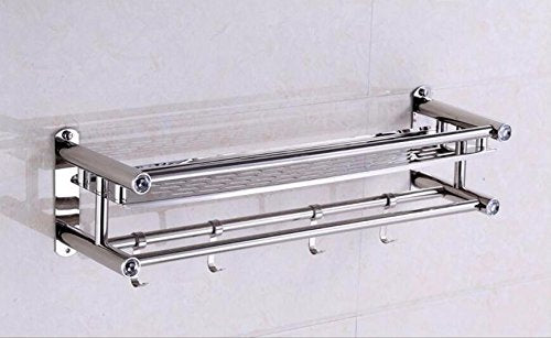 MBYW Portasciugamani Alto carico Portasciugamani Elegante da Bagno Mensola portaoggetti Porta Asciugamani, mensola Multifunzione, mensola, a Parete, portaoggetti per Bagno, Senza punzonatura 50 cm