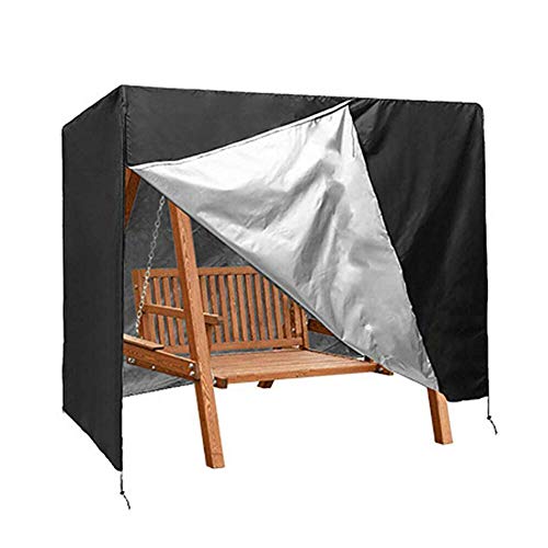 Wood.L Copertura per Dondolo da Giardino, Antipolvere, Impermeabile, Copertura per Sedia A Dondolo, 3 Posti, Amaca, Baldacchino, Copertura per Mobili da Esterni, Nero, 200x170x125cm