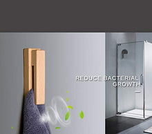 JINMURY Porta Asciugamani Moderno in Legno, Set di 2 Ganci Autoadesivi da Parete Per Asciugamani da Bagno e Cucina, Durevole, di Facile Installazione, Noce Nera