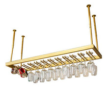 ZYLZL Portabottiglie, Bar, Ristorante, Sospensione, Portabicchieri, Calici da Appendere a Soffitto in Metallo Portabottiglie per Vino in Argento Portabottiglie per Vino,D'Oro,150 × 35 cm