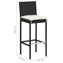 FAMIROSA Set da Bar da Giardino 5 pz con Cuscini in Polyrattan Nero-4920