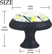 Strisce floreali gialle dell'acquerello Pomelli per Porta Set di 4 Pomelli per Mobili Manopole per Cassetti Cucina Armadio Vetro