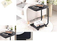 Zhicaikeji Camera da Letto Comodino scrivania squisita Moda in Legno Nero Rack Semplice Comodino Pigro mensola Mobile Desk