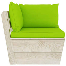 SKM Set Divani da Giardino su Pallet 6 pz con Cuscini Legno Abete (118.9kg) Verde-3575