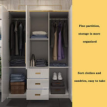 DUTUI Camera da Letto Domestica di Lusso Leggera A Tre Porte Side-By-Door Semplice Grande Armadio, Guardaroba Moderno Armadio di Montaggio Vernice