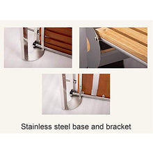 Seggiolino da Doccia Panca Bagno in Legno Massello Sgabello Pieghevole in Acciaio Inox Sedia da Bagno Home Corridoio a Parete Corrimano Banco Scarpetta Max. 160kg