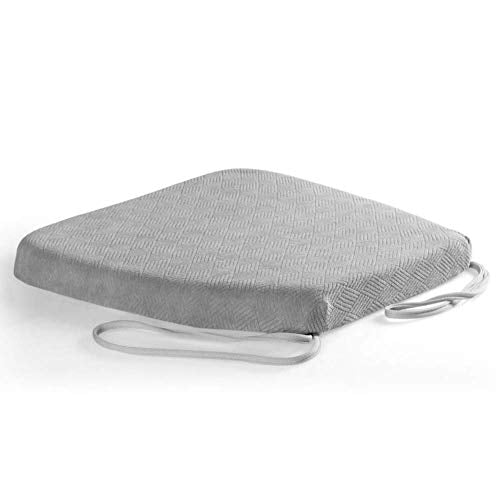 XHNXHN Cuscino del Sedile in Memory Foam in Tinta Unita, Cuscini di Seduta Antiscivolo di Alta qualità Tappetino Traspirante Cuscini per sedie da Pranzo Imbottiti Comfort-Grigio 42x44x4cm (17x17x2I